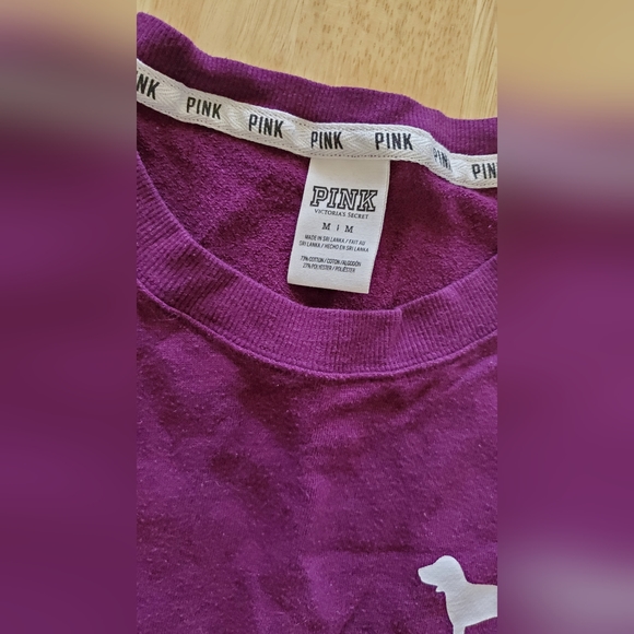 Victoria's Secret Maroon Burgundy Campus Crew Varsity I'll workout tomorrow m - Picture 4 of 4